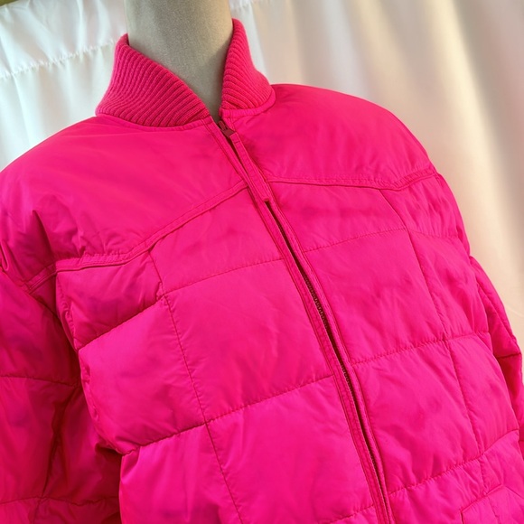 Drysdales Down Feather Nylon Puffer Jacket Coat Neon Pink Size Small - Picture 6 of 12